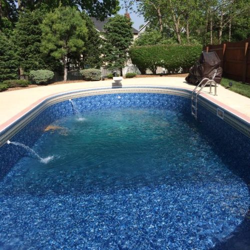 Cleaned Pool with Water Feature