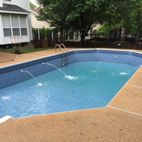 Cleaned Pool with Water Spraying