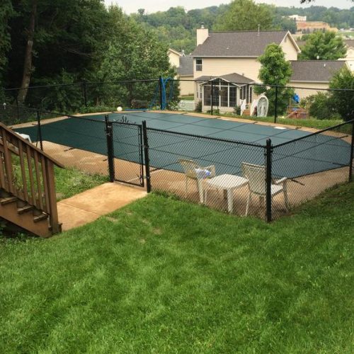 in ground pool with cover